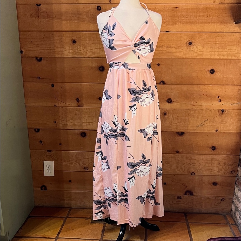 Pink floral dress